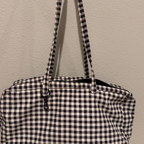BAGGU Black and White Gingham Tote Bag - Picture 2 of 4